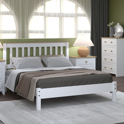 Capri White 4'6" slatted lowend bedstead