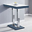 Caprice High Gloss Bar Table In Grey With White Glass Top