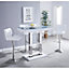 Caprice High Gloss Bar Table In White With Grey Glass Top