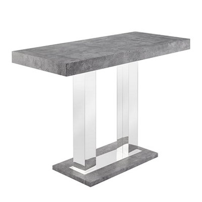 Caprice Wooden Bar Table Rectangular Large In Concrete Effect