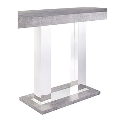 Caprice Wooden Bar Table Rectangular Large In Concrete Effect