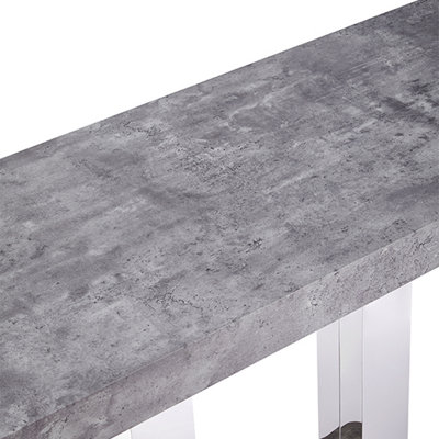 Caprice Wooden Bar Table Rectangular Large In Concrete Effect