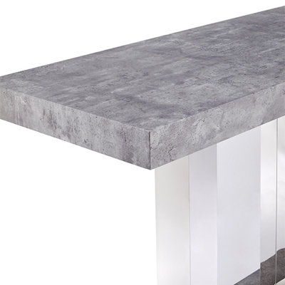 Caprice Wooden Bar Table Rectangular Large In Concrete Effect