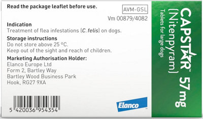 Capstar Flea Treatment Tablets for Medium and Large Dogs from 11.5kg to ...