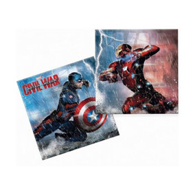 Captain America Civil War Napkins (Pack of 20) Multicoloured (One Size)
