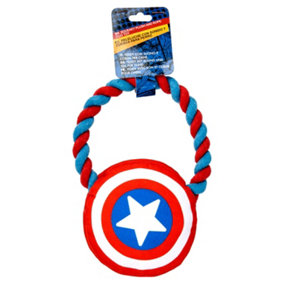 CAPTAIN AMERICA SQUEAKY PLUSH AND ROPE TOY