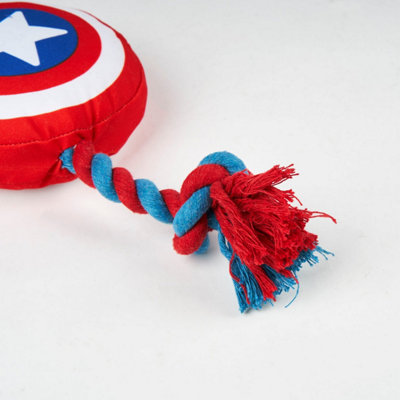 Captain America Squeaky Plush And Rope Toy