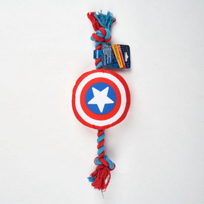 Captain America Squeaky Plush And Rope Toy