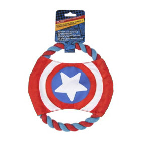 Captain America Whistling Frisbee and Rope Dog Toy