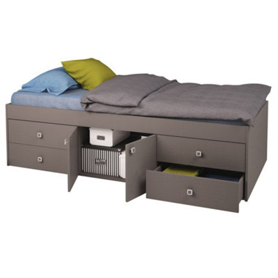 Captain's Grey Cabin Bed Single 3ft, Sturdy Frame, All ages