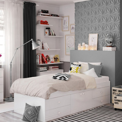 Captain's White Cabin Bed Single 3ft, Sturdy Frame, All ages DIY at B&Q