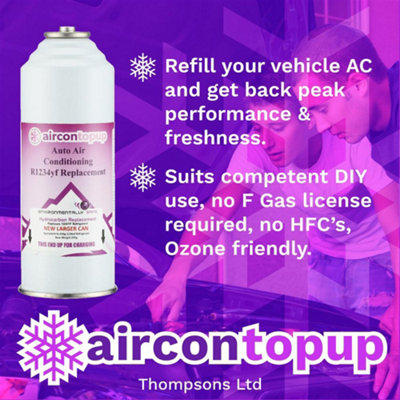 Car Aircon Regas R1234yf Compatible Refrigerant + Leak Sealer