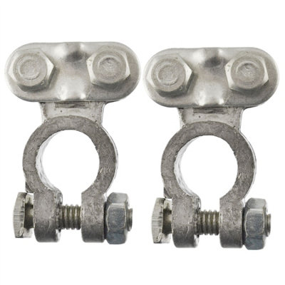 Car Battery Terminal Clamps Grips Bolts Positive Negative 1 PAIR 12V 24V