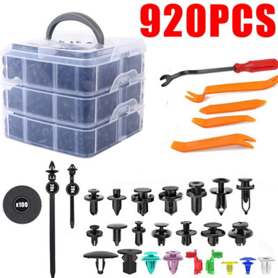 500PCS Plastic Push Pin Rivet Fasteners & Trim Clip Set – Car Body Moulding Retainers + Driver Tool 3 thumbnail image