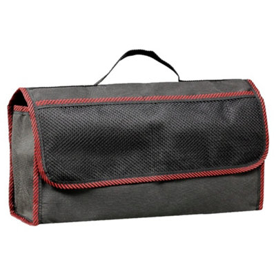 Car Boot Organiser Bag Anti Slip Foldable for Boot Storage Case Tool Bag Boot Tidy Bag, Suitable for All Vehicles, Black & Red