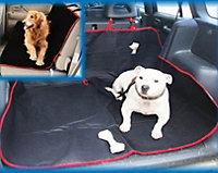 Car Boot Trunk Liner Heavy Duty Rear Seat Protector Pet Hammock Black & Red 3in1