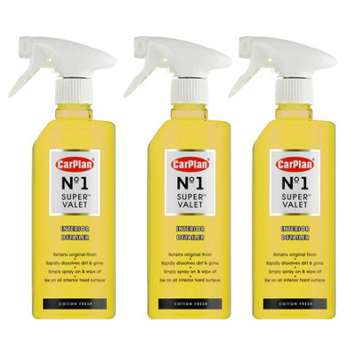 Car Dash Interior Cleaner Detailer All Hard Surface CarPlan Super Valet 600ml x3