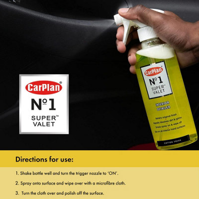 Car Dash Interior Cleaner Detailer All Hard Surface CarPlan Super Valet 600ml x6 - 5