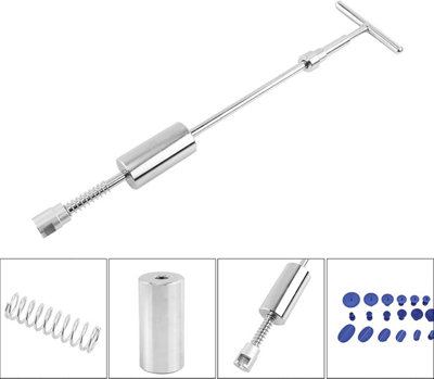 Dent Repair Tool, Dent Puller T-Bar Tool with 19pcs Dent Removal Pulling Tabs for Car Body Dent Repair
