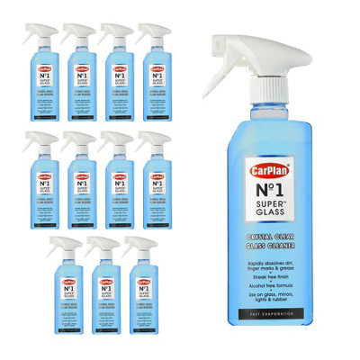 Car Glass Cleaner Repels Water VOC Free Fast Drying No Streak CarPlan 600ml x12