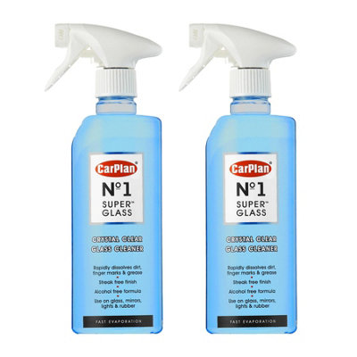 Car Glass Cleaner Repels Water VOC Free Fast Drying No Streak CarPlan 600ml x2