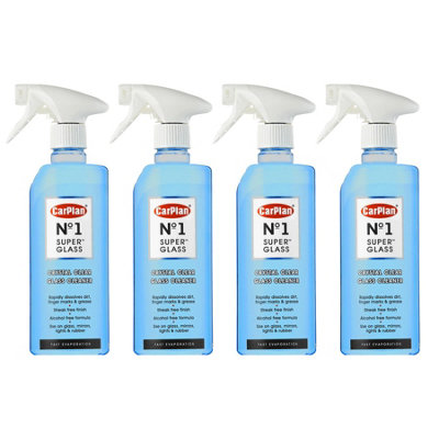 Car Glass Cleaner Repels Water VOC Free Fast Drying No Streak CarPlan 600ml x4