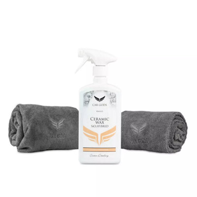 Car Gods Ceramic SiO2 Hybrid Wax High Gloss Detailer & Microfibe Cloth Bundle