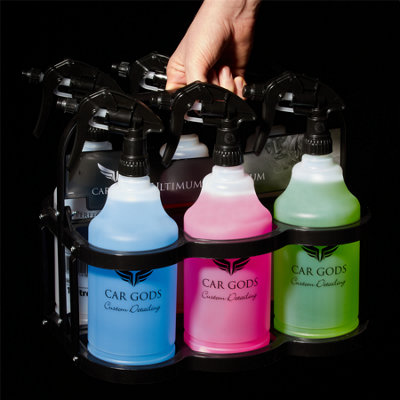 Car Gods Professional 6x 1L Trigger Spray Bottles Detailer Valeting Carry Kit