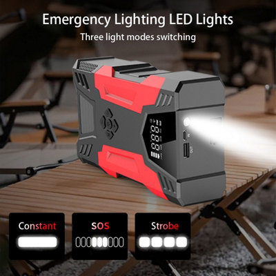 Car Jump Starter Portable Compact Three Modes LED Emergency Light Jump Starter