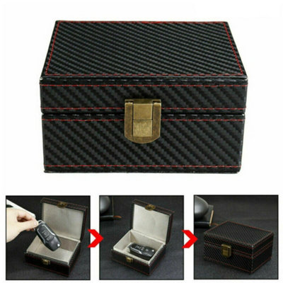 JXE JXO Faraday Box Legno Imitazione - Blocca Segnale Chiavi Auto RFID, Protezione Antifurto Per Portachiavi - 5