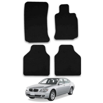 Car Mats For BMW 7 Series 2002-07  LWB Tailored Fit Black Carpet Floor Set 4pcs