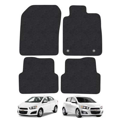 Car Mats for Chevrolet Aveo (2012-2015) Tailored Fit Carpet Floor Set Anti-Slip