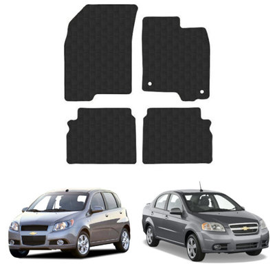 Car Mats for Chevrolet Kalos (2008-2011) Tailored Fit Rubber Floor Set 4 Pieces