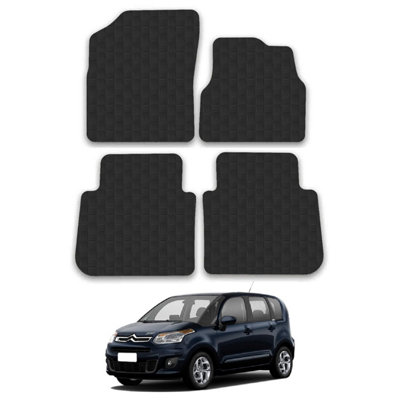 Car Mats for Citroen C3 Picasso (2008-2017) Tailored Fit Rubber Floor Set 4pcs