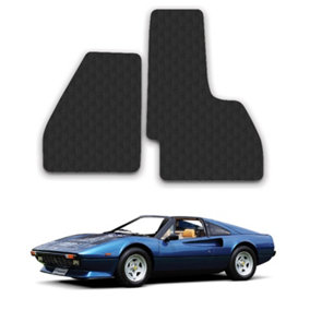 Car Mats for Ferrari 328 GTB GTS 1985-89 Tailored Fit Black Rubber Floor Mat Set