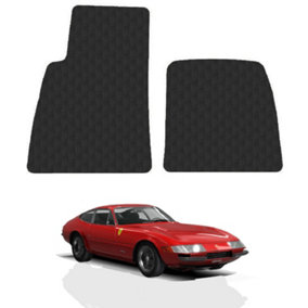 Car Mats for Ferrari 365 Daytona 1968-73 Tailored Fit Black Rubber Floor Mat Set