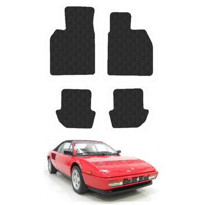 Car Mats for Ferrari Mondial 1980-93 Tailored Fit Black Rubber Floor Mat 4pc Set