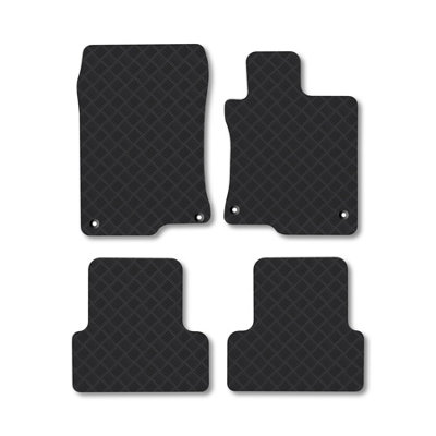 Tailored Rubber Car Mats For Honda Accord 2008-2015 – 3mm Thick With Edgings And 4 Clips (Front & Rear, Manual Fit)
