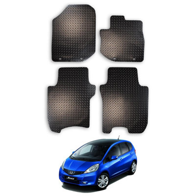 Car Mats for Honda Jazz (2011-2015) Tailored Fit Rubber Floor Set Heavy-Duty 4pc