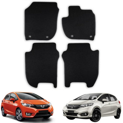 Car Mats For Honda Jazz 2015+  Manual Tailored Fit Black Carpet Floor Set 4pcs