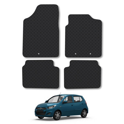 Genuine Hyundai I10 Mk1 (2009-2014) Heavy-Duty Rubber Floor Mats – Front & Rear Set, Black