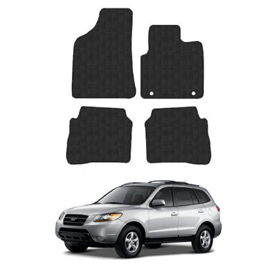 Car Mats for Hyundai Santa Fe (2006-2010) Tailored Fit Rubber Floor Set 4 Pieces