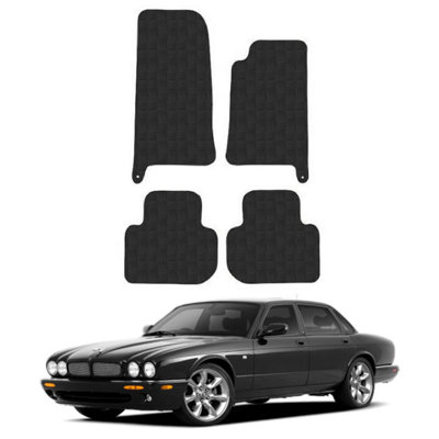 Car Mats For Jaguar XJ 1994-03  LWB  Tailored Fit Black Rubber Floor Set 4pcs