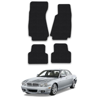 Car Mats For Jaguar XJ 2003-09 Tailored Fit Black Carpet Floor Set 4 Pieces