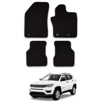 Car Mats for Jeep Compass (2018+) Tailored Fit Carpet Floor Set Anti-Slip 4pcs