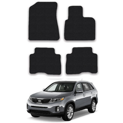 Car Mats For Kia Sorento 2013-15  5 Seats Tailored Black Carpet Floor Set 4pcs