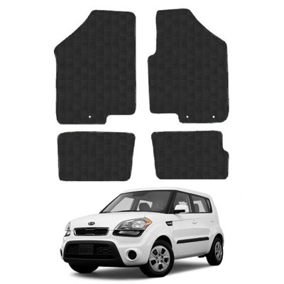 Car Mats for Kia Soul (2011-2014) Tailored Fit Rubber Floor Set Heavy-Duty 4pcs