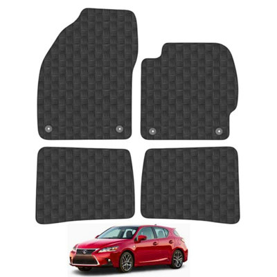 Car Mats for Lexus CT200 (2011-2021) Tailored Fit Rubber Floor Set Heavy-Duty