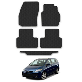 Car Mats for Mazda 5 (2005-2010) Tailored Fit Rubber Floor Set Heavy-Duty 4pcs