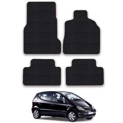 Car Mats For Mercedes A Class 2001-05  SWB Tailored Black Carpet Floor Set 4pcs